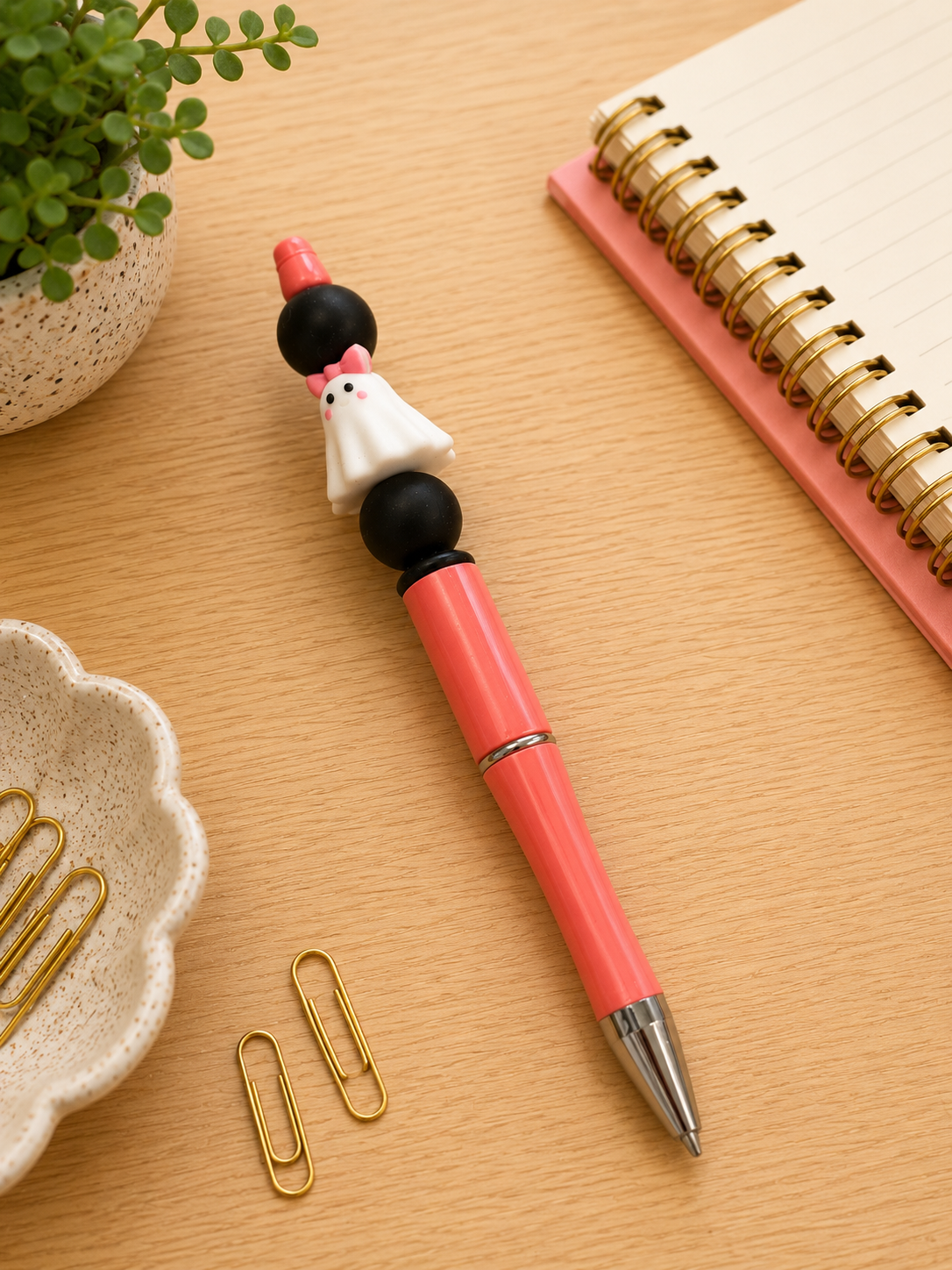 Sweet Little Ghost Beaded Pen