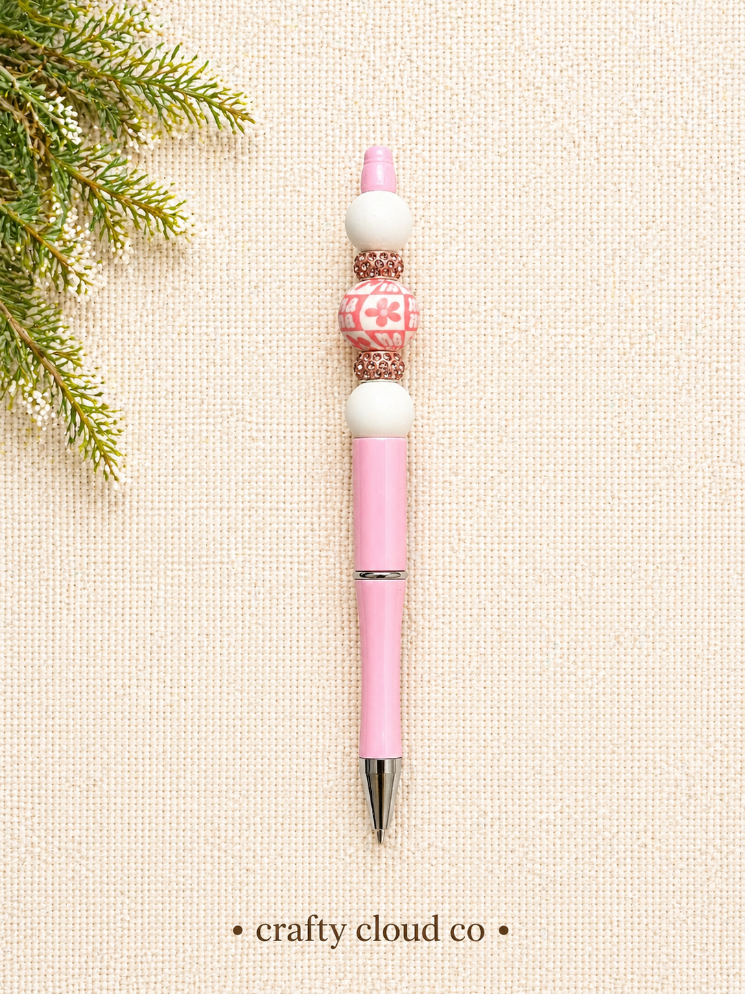 Pink Floral Mama Beaded Pen