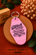 Pink Booktrovert Motel Keychain