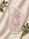 Pink Bow Glass Cup