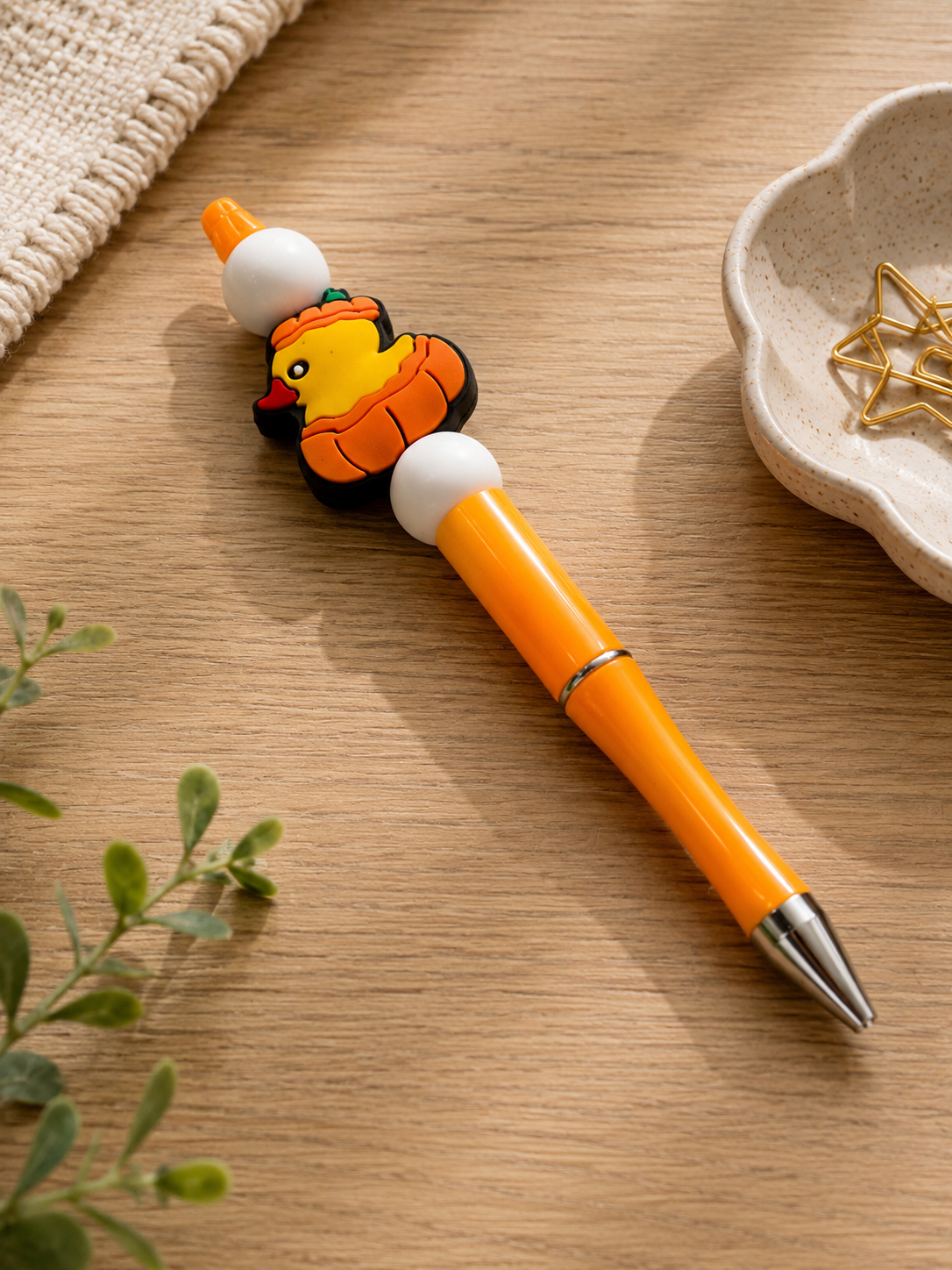 Pumpkin Ducky Beaded Pen