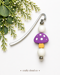 Mushroom Beaded Bookmark-Purple