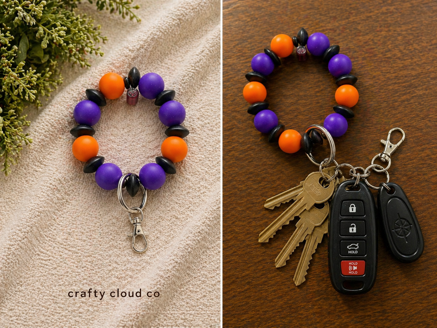 Purple & Orange Mini Wristlet