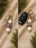 Polka Dot Beaded Keychain