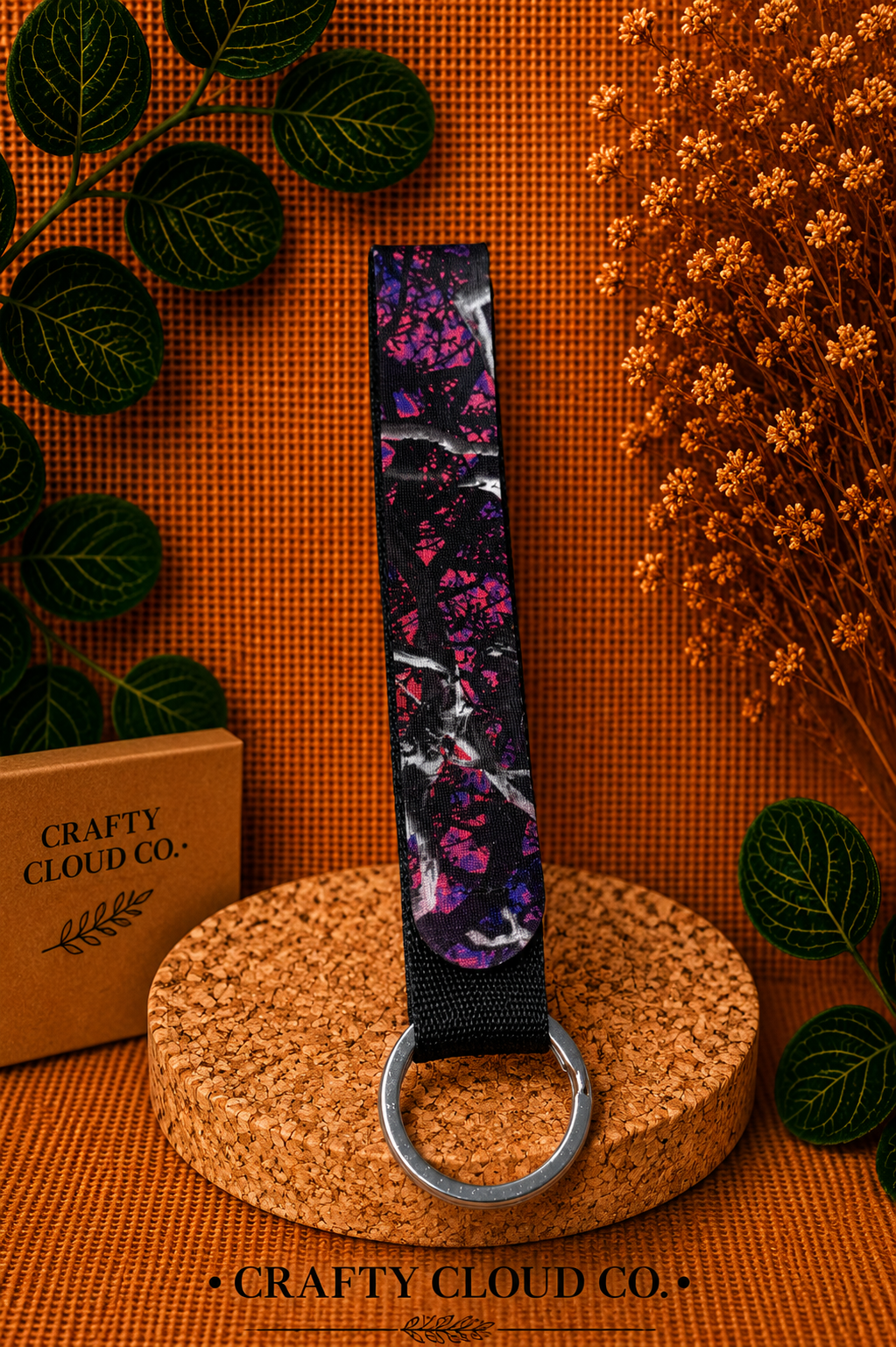 Purple Blaze Camo Wristlet