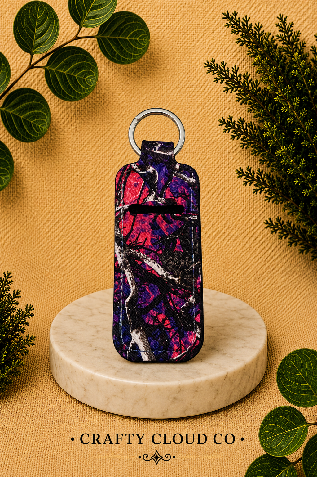 Purple Woodland Camo Chapstick Holder