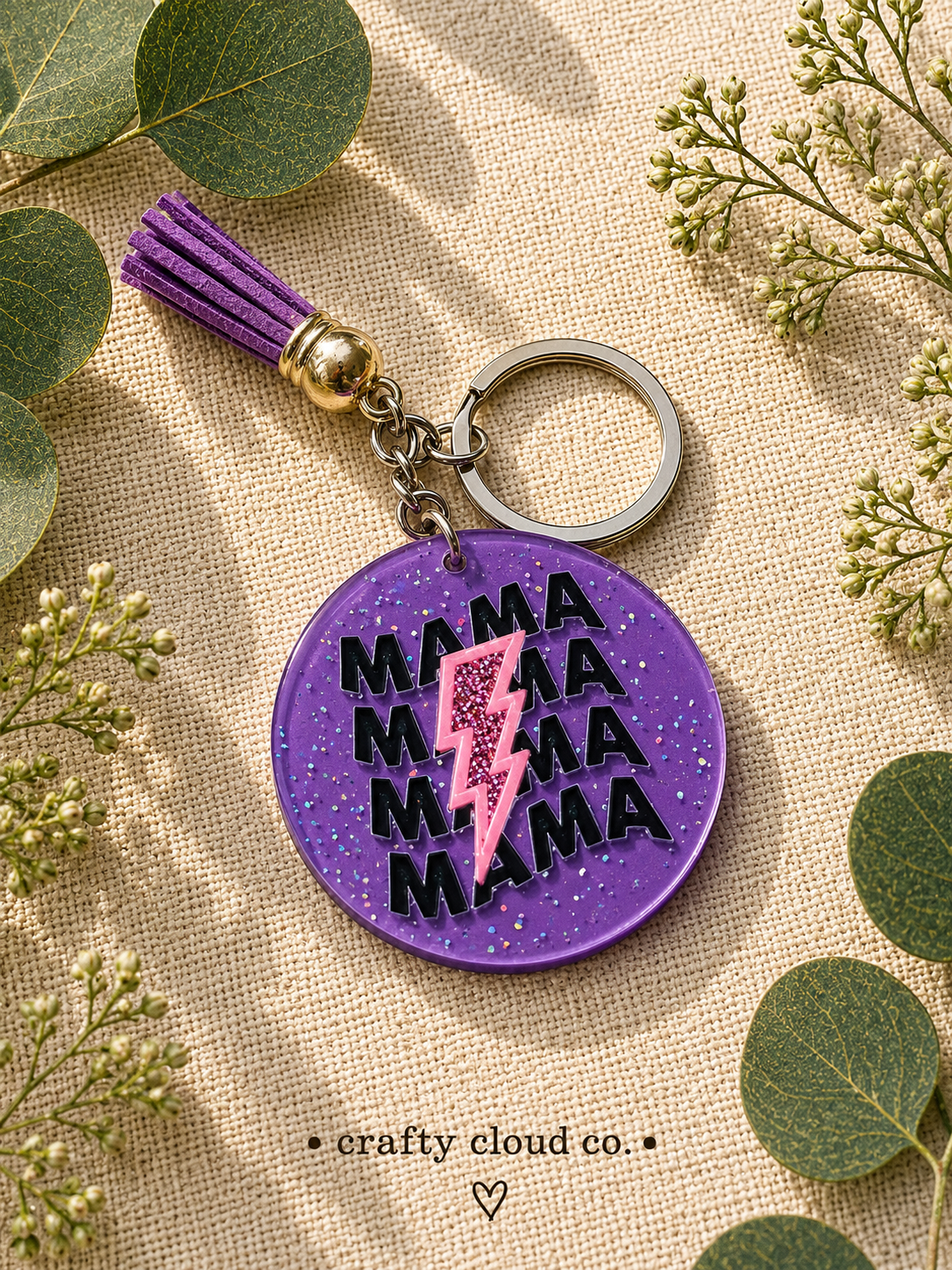Mama Lightning Bolt Keychain