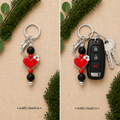 Nurse Heart Beaded Keychain
