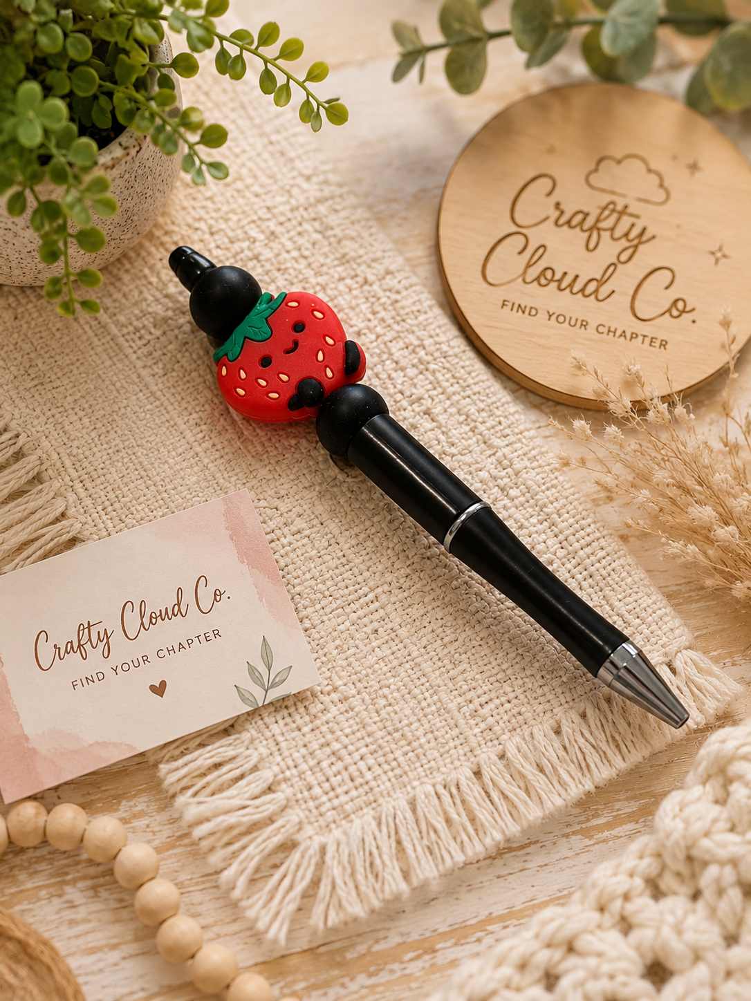 Strawberry Beaded Pen