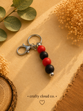 Red & Black Silicone Beaded Keychain