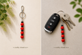 Red & Black Sparkle Silicone Beaded Keychain