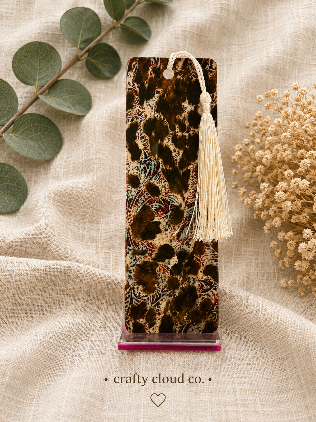 Rustic Ranch Cowhide Metal Bookmark