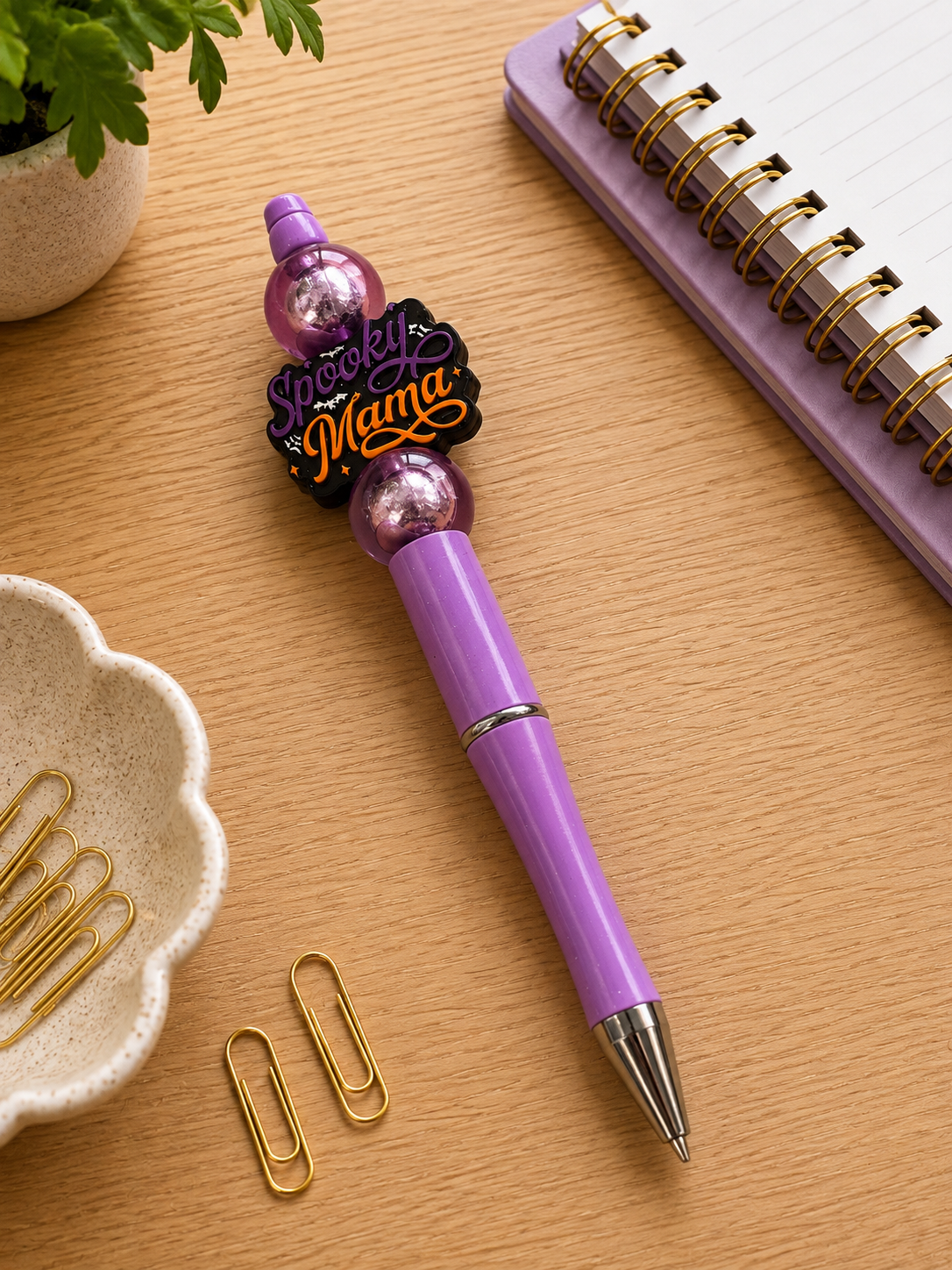 Spooky Mama Beaded Pen
