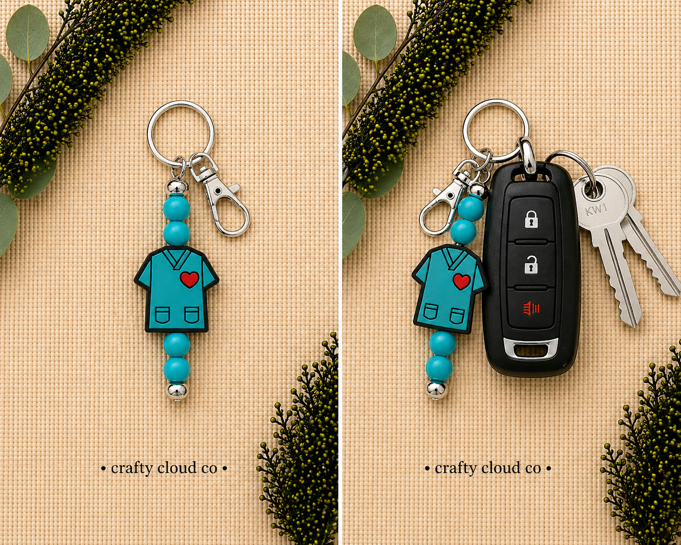 Teal Scrub keychain