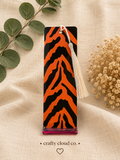 Orange Tiger Stripe Metal Bookmark