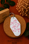 Pink Bow & Hearts Motel Keychain