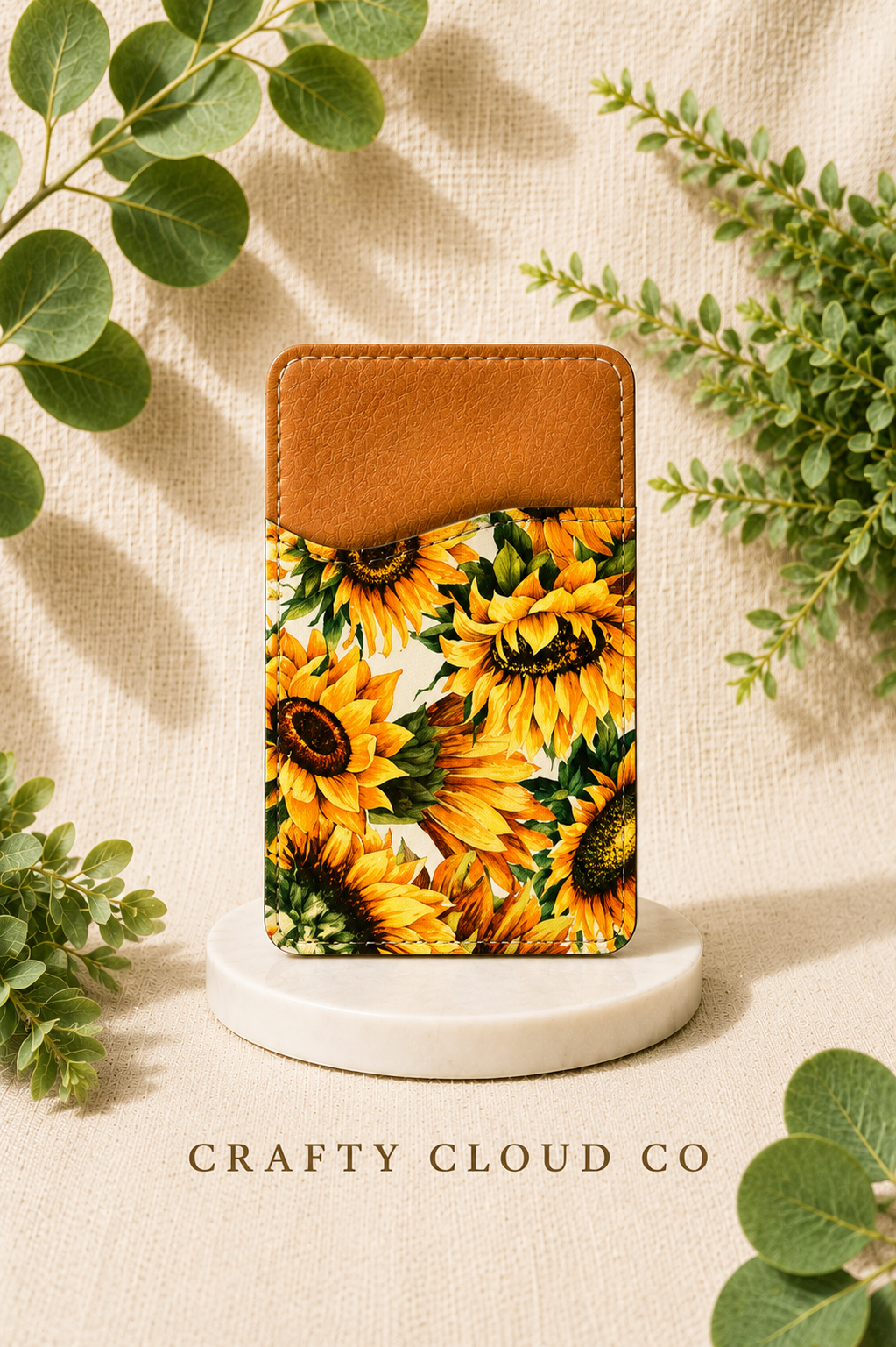 White Sunflower Phone Wallet
