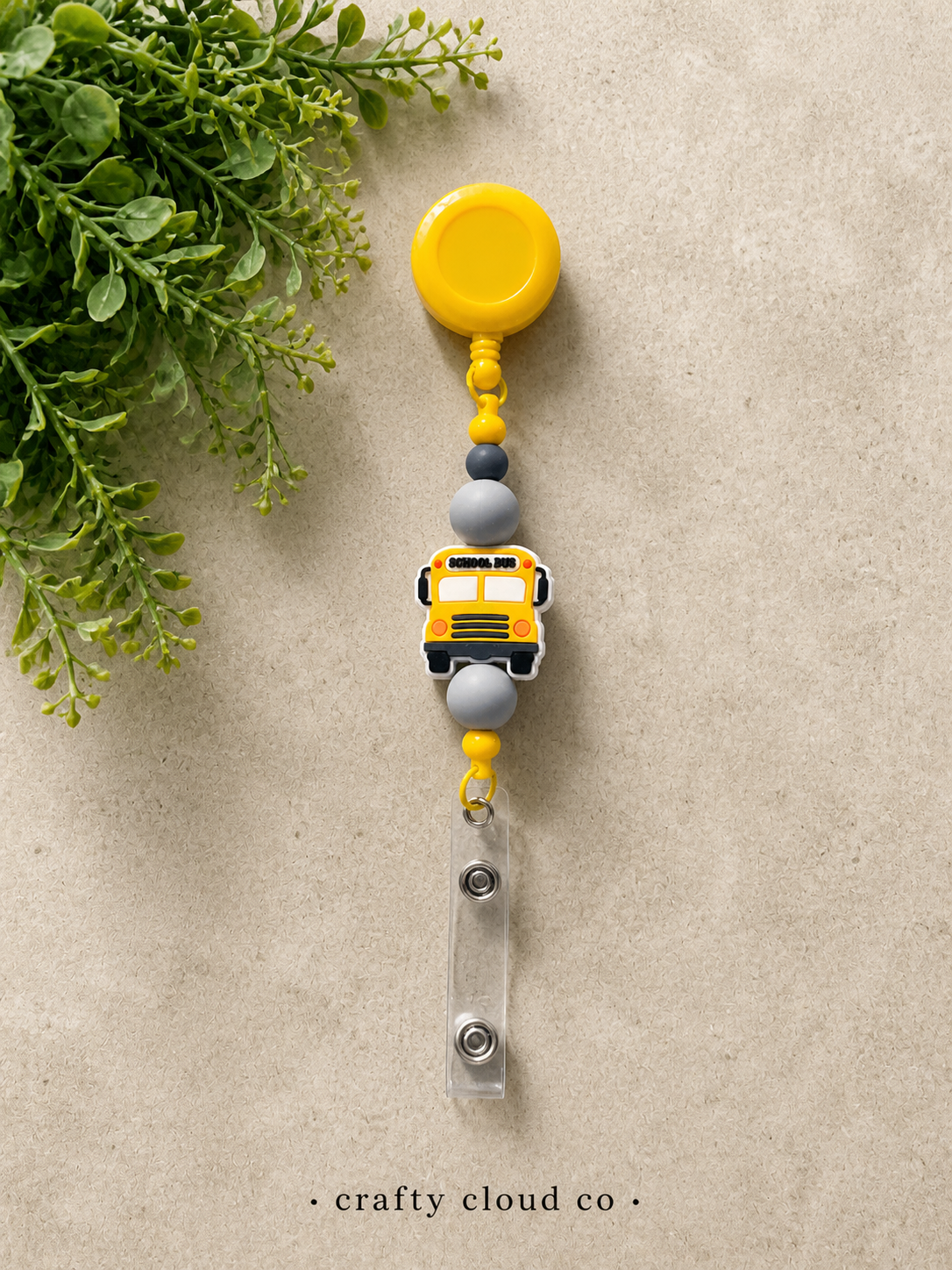 School Bus Badge Reel-Yellow
