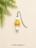 Mushroom Beaded Bookmark- Yellow